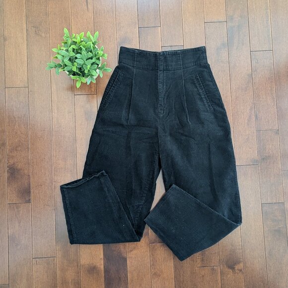 ESPRIT BLACK CORDUROY VINTAGE PANTS - Picture 1 of 3